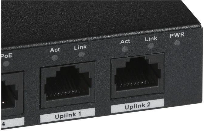 Šakotuvas SWITCH POE PFS3006-4ET-60-V2 4 PRIEVADŲ DAHUA