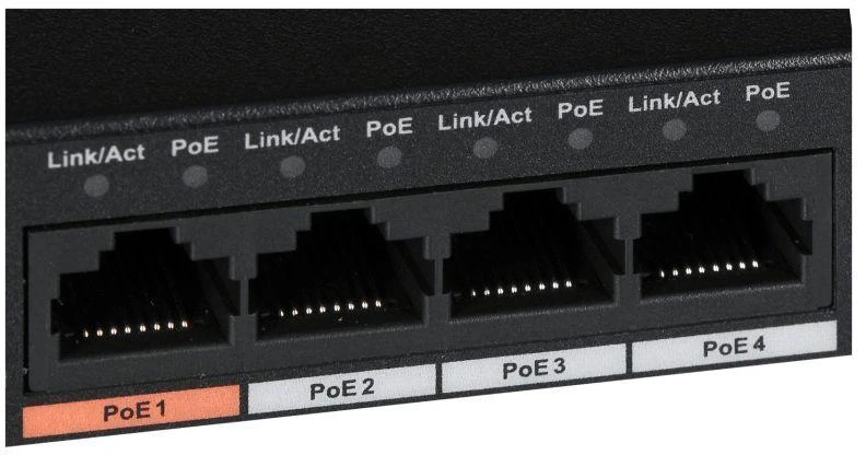 Šakotuvas SWITCH POE PFS3006-4ET-60-V2 4 PRIEVADŲ DAHUA