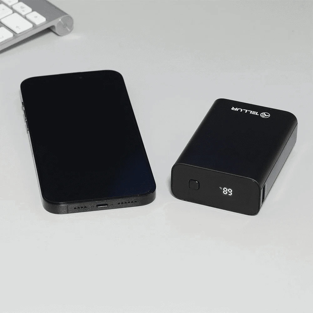 Juoda 20000 mAh išorinė baterija Tellur PD702 Compact Pro