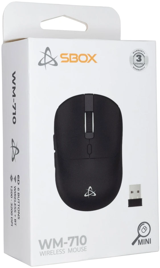 Juoda belaidė pelė SBOX WM-710