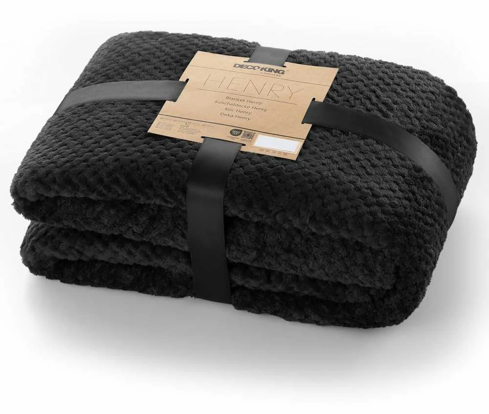 Pledas DecoKing Henry, juodas, 240 cm x 220 cm