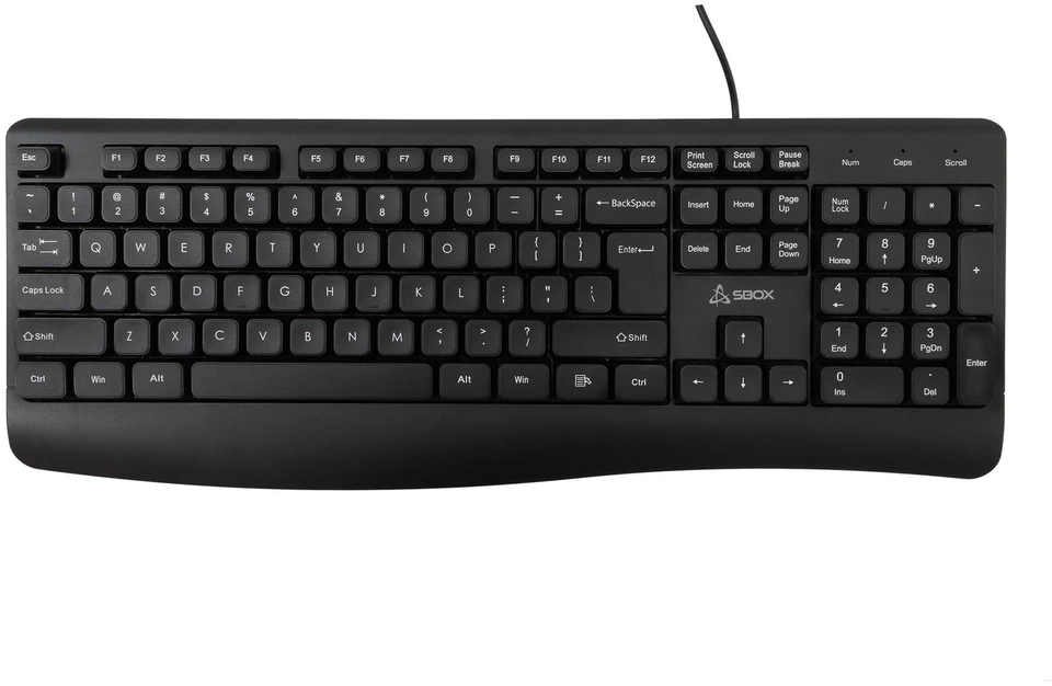 Juoda membraninė klaviatūra Sbox K-103 su JAV išdėstymu