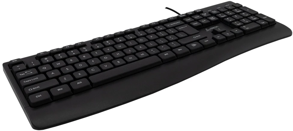 Juoda membraninė klaviatūra Sbox K-103 su JAV išdėstymu