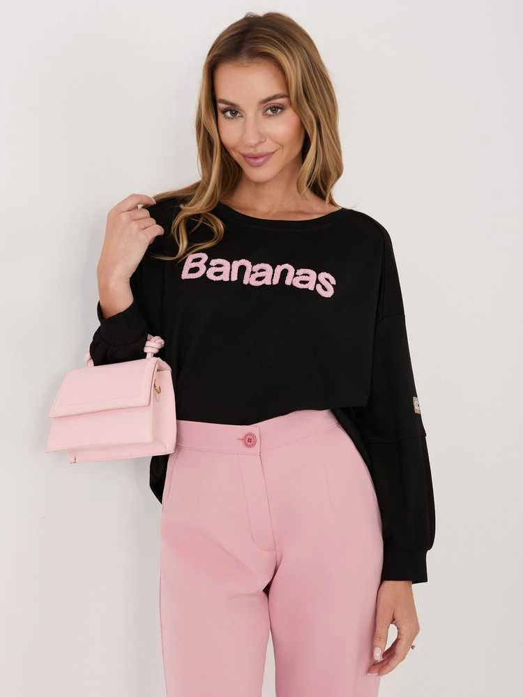 Juoda moteriška palaidinė Bluza-RV-BL-A1221.13