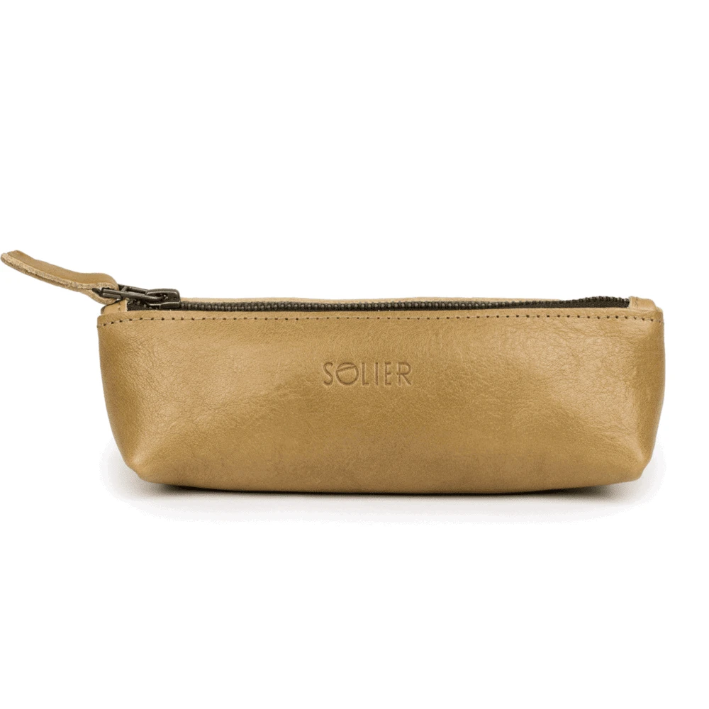 Kelioninis Solier Accessories Leather pencil case Solier SA51 juodas