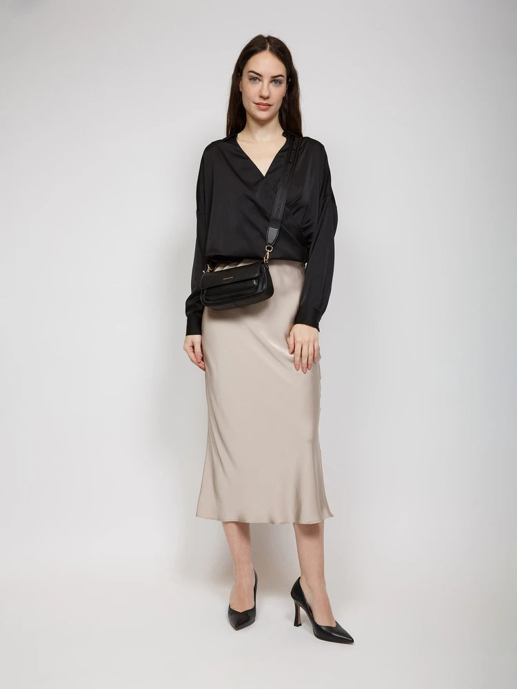 Juoda skórzana listonoszka Michael Kors 35S6GTVC0L