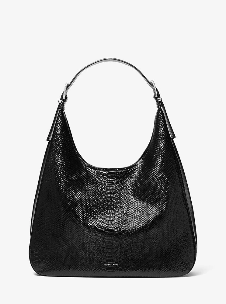Juoda skórzana torebka na ramię Michael Kors 30T5SY5H3M