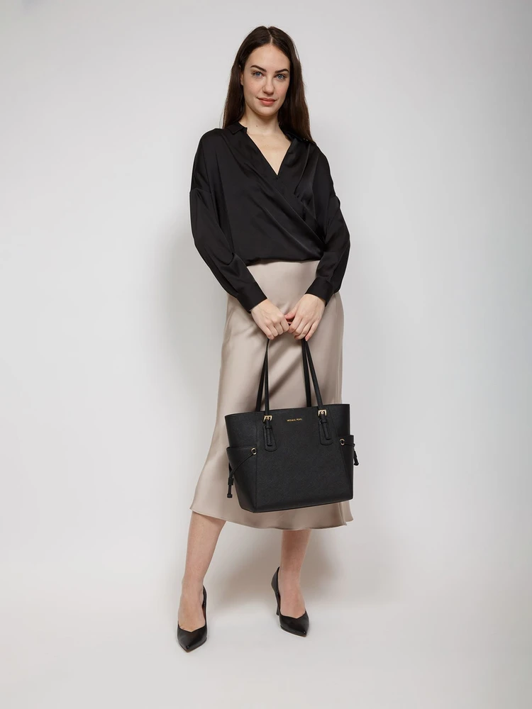 Juoda skórzana torebka tote Michael Kors 35S5GV6T7L
