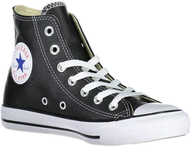 Juoda skórzane trampki moterims Converse Chuck Taylor All Star High