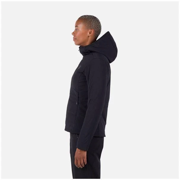 Juoda sutirštinto pašiltinimo striukė su gobtuvu W Opside Hoodie Rossignol