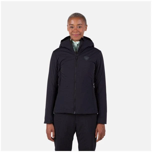 Juoda sutirštinto pašiltinimo striukė su gobtuvu W Opside Hoodie Rossignol