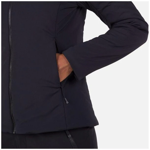 Juoda sutirštinto pašiltinimo striukė su gobtuvu W Opside Hoodie Rossignol
