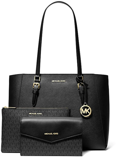 Juoda torebka tote su motywem kwiatowym Michael Kors 35R3GCFT3T