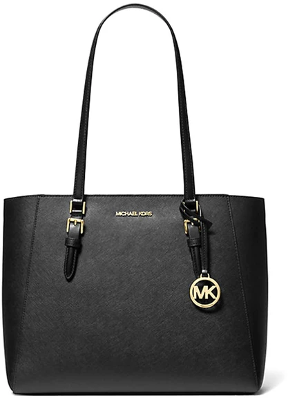 Juoda torebka tote su motywem kwiatowym Michael Kors 35R3GCFT3T