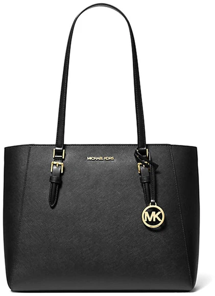 Juoda torebka tote su motywem kwiatowym Michael Kors 35R3GCFT3T