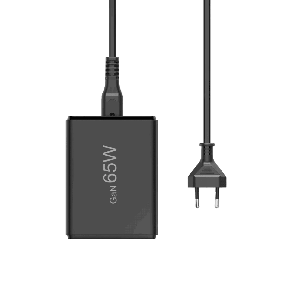 Hama GaN 65W PD/QC 2x USB-C, 2x USB-A juoda