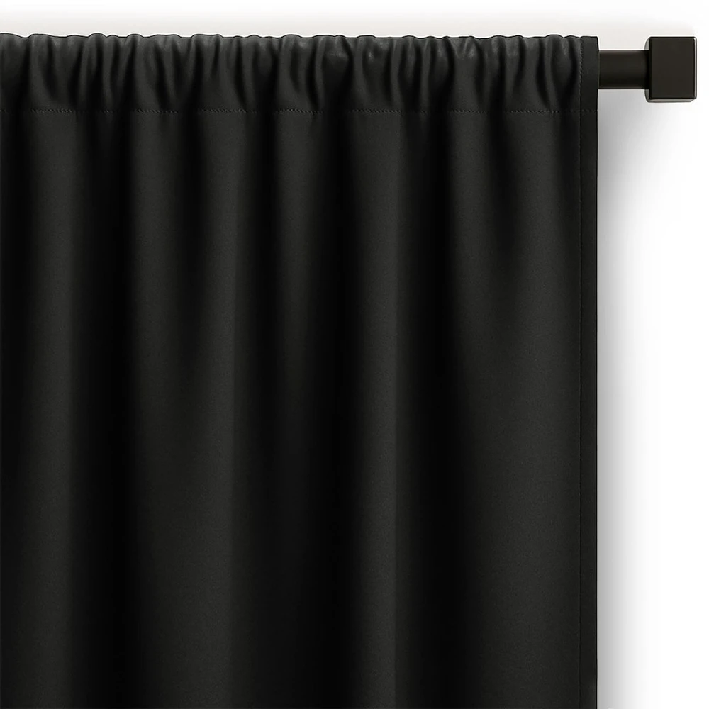 Juoda užuolaida su kilpomis Restilo Carli 200 × 250 cm