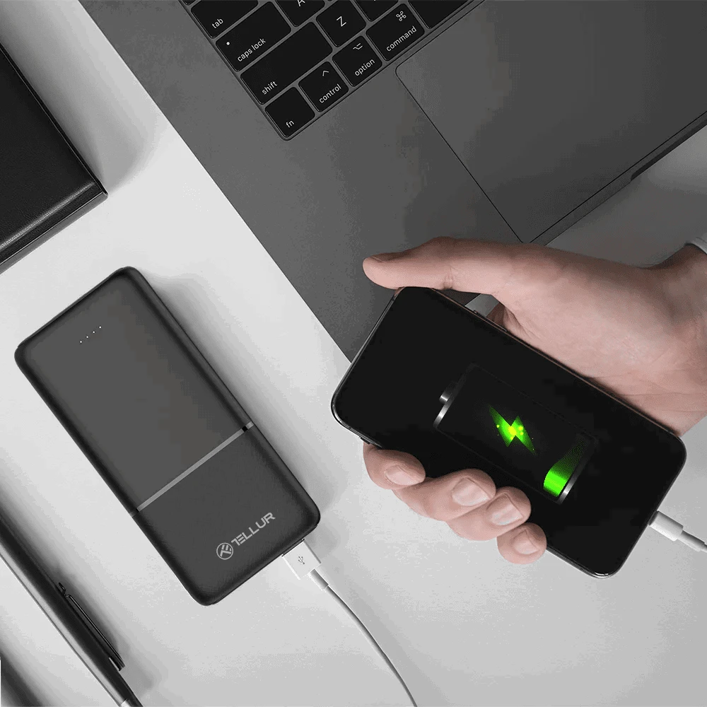 Tellur Juodas 10000 mAh išorinis akumuliatorius