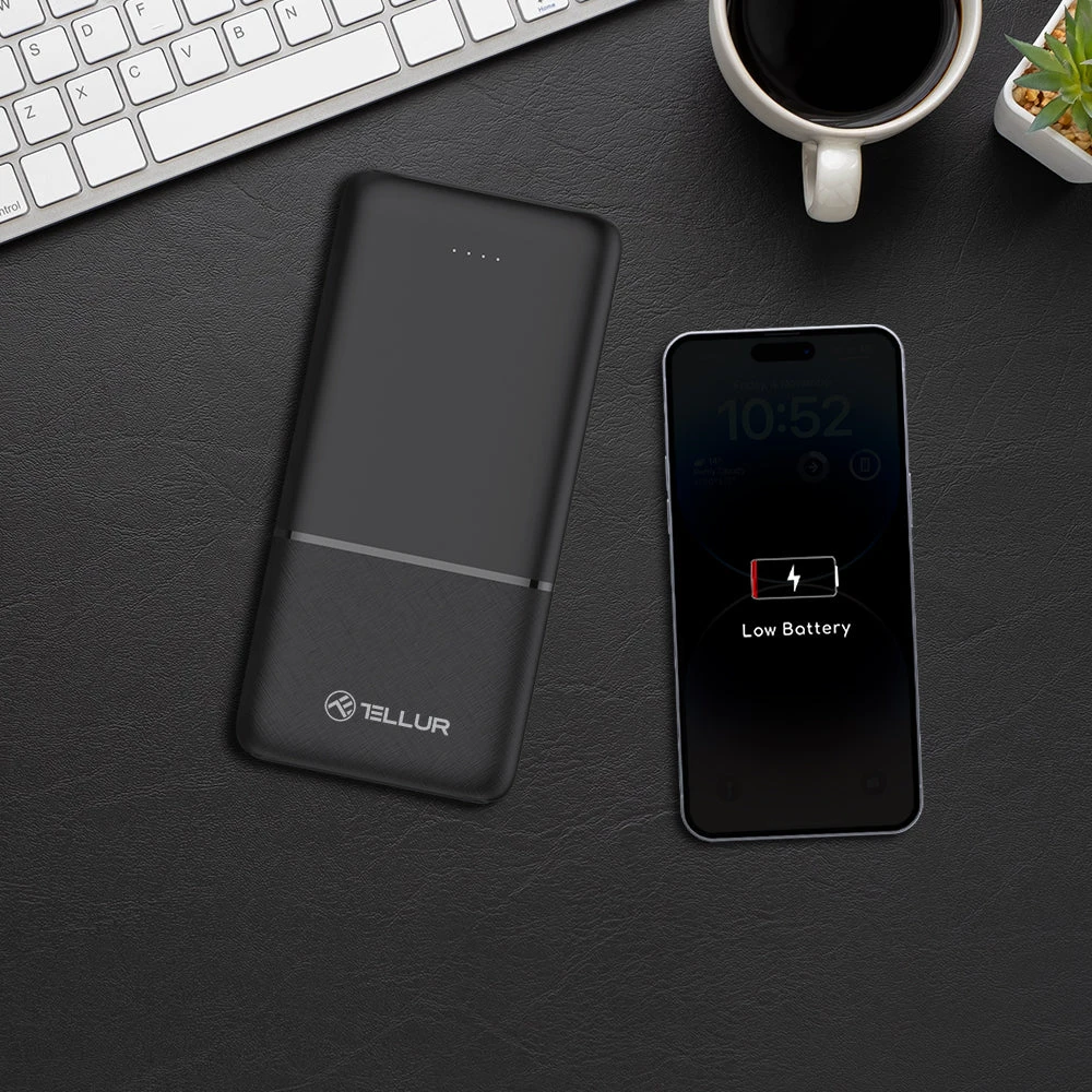 Tellur Juodas 10000 mAh išorinis akumuliatorius