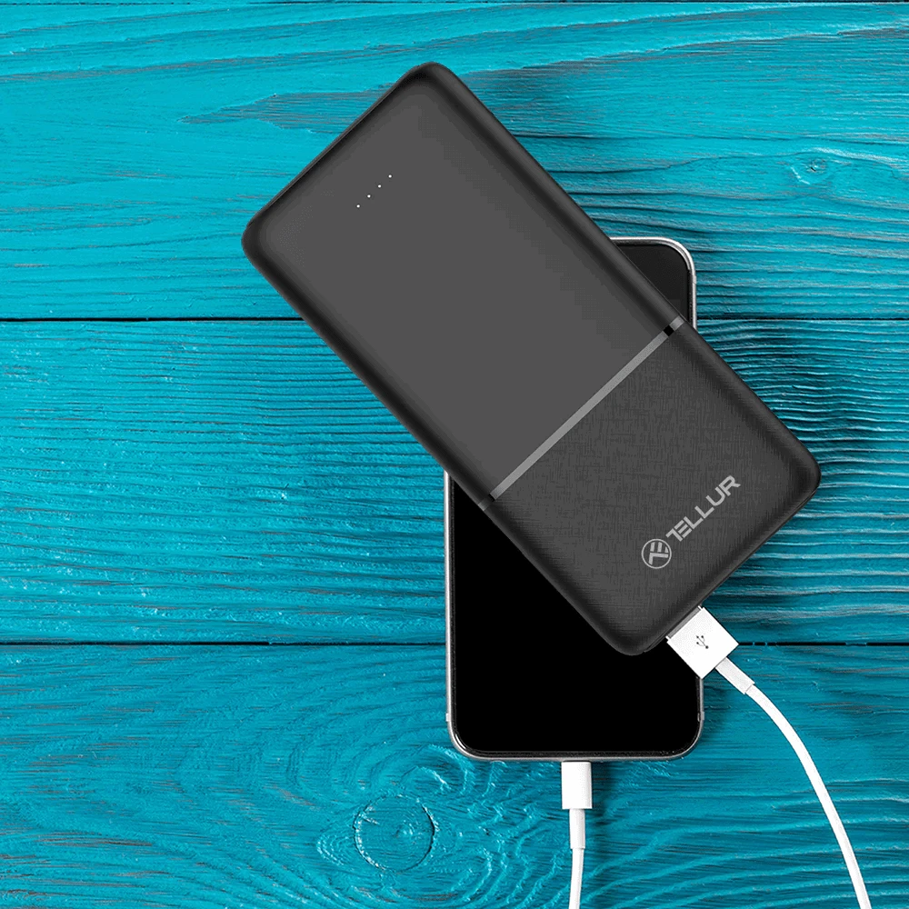 Tellur Juodas 10000 mAh išorinis akumuliatorius