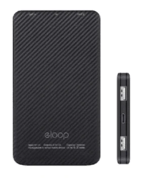 Juodas 5000 mAh išorinis akumuliatorius Eloop E30
