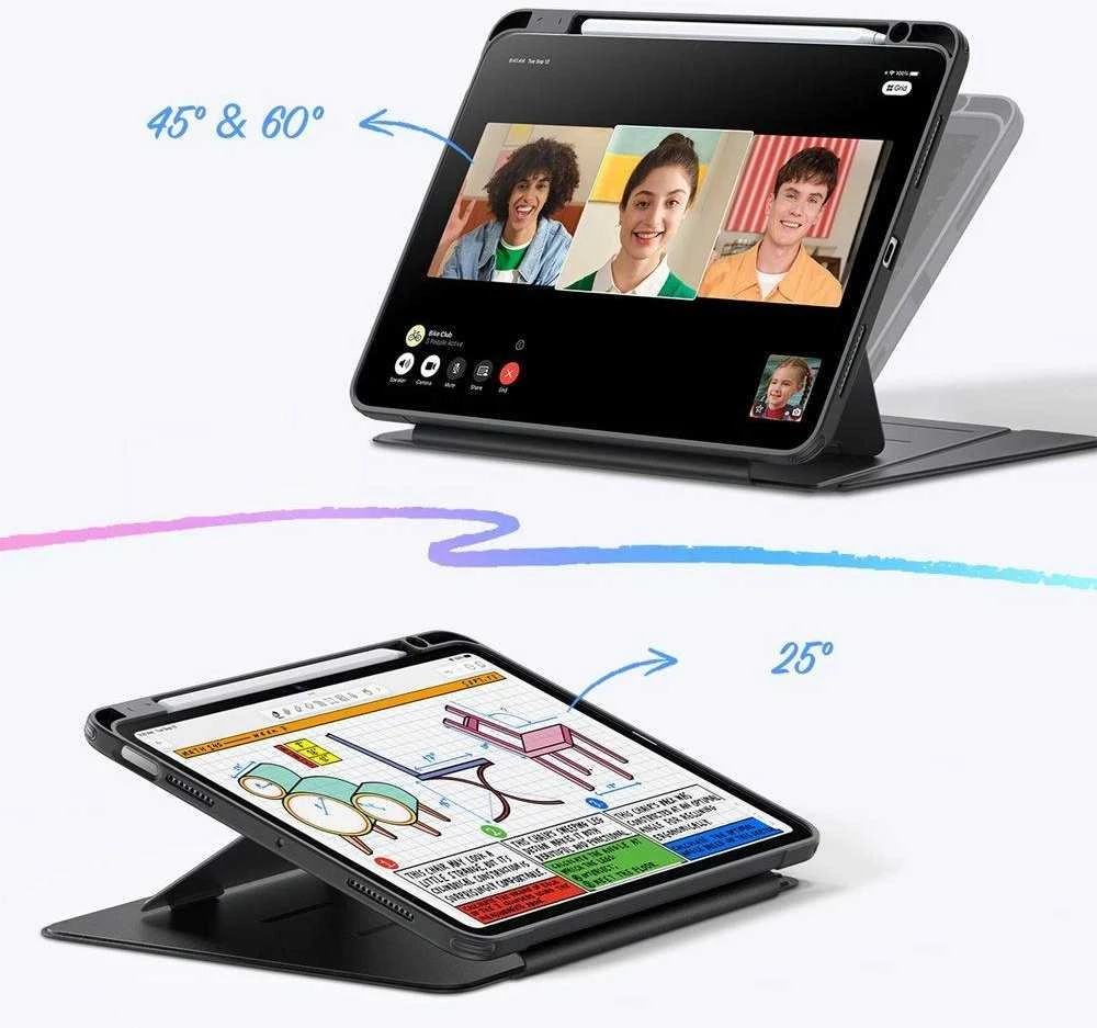 ESR atverčiamas hibridinis dėklas, skirtas iPad 10.9" (2020/2022) / 11" (2024/2025/2026) - Juodas