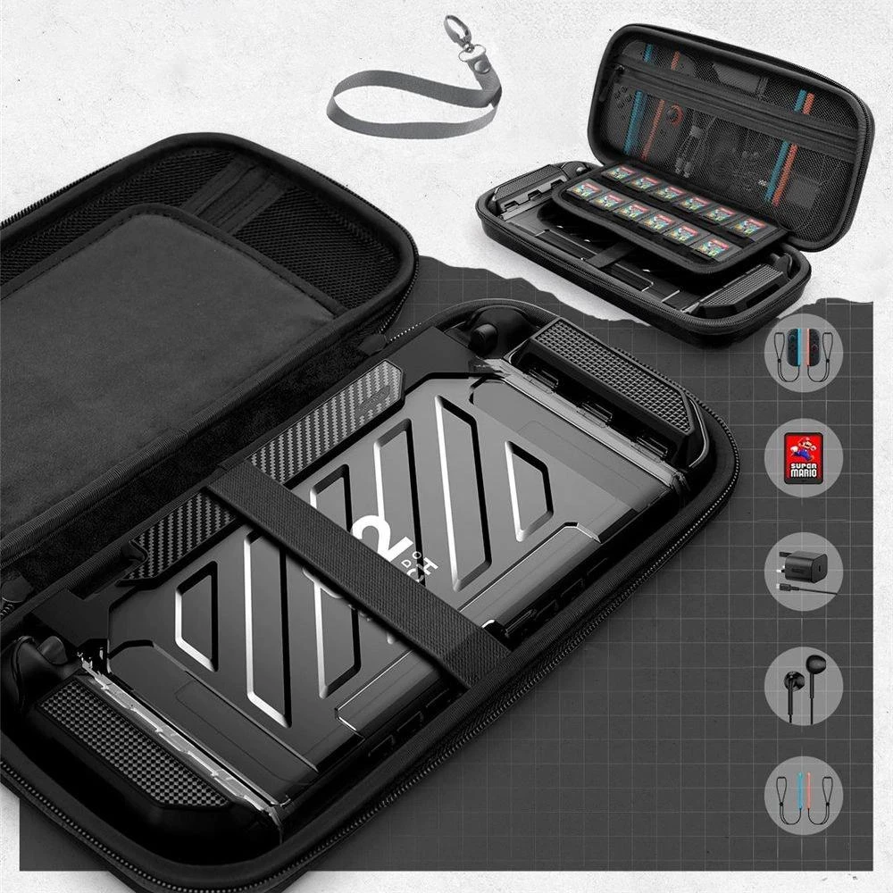 Juodas apsauginis dėklas Nintendo Switch žaidimų konsolei Supcase