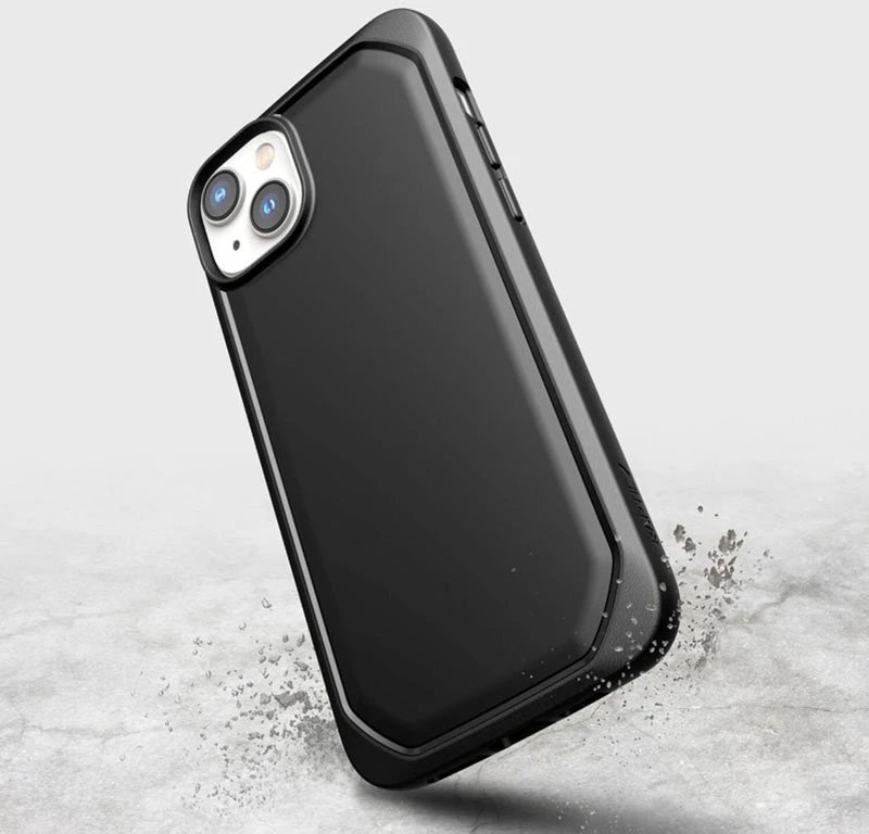 Juodas biologiškai skaidus dėklas iPhone 14 Plus, X-Doria Raptic Slim