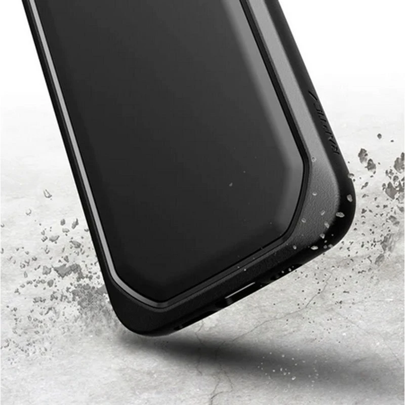 Juodas biologiškai skaidus dėklas iPhone 14 Plus, X-Doria Raptic Slim