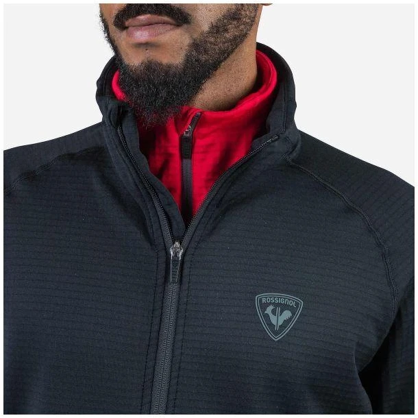 Juodas "Blackside" Fleece džemperis su pilnu užtrauktuku Rossignol