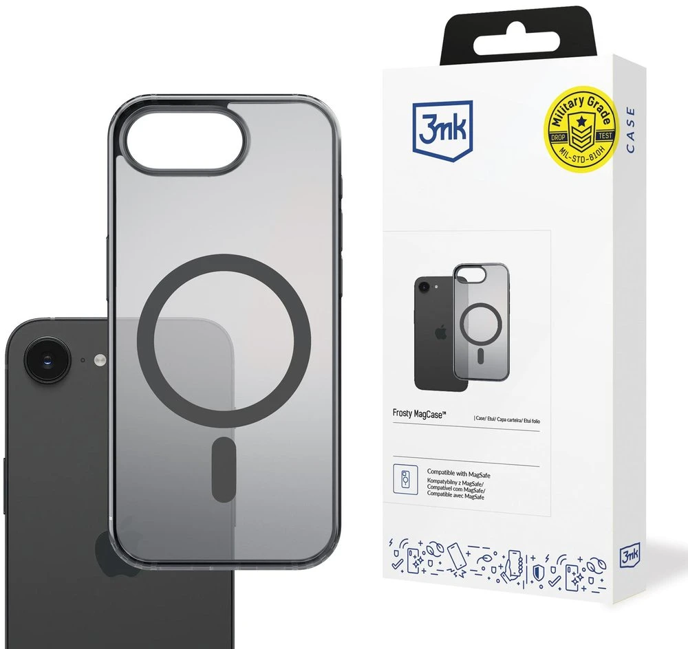 Dėklas 3Mk Apsauginis 3mk „Frosty MagCase“, skirtas iPhone 16E - Juodas