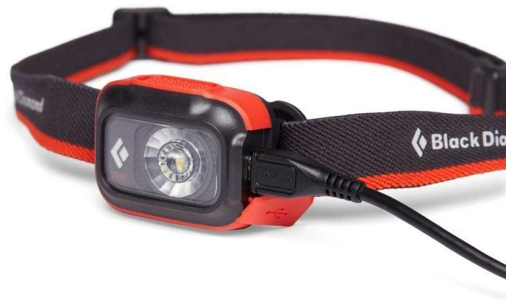 Black Diamond Juodas Diamond Sprint 225 Juodas, Oranžinis Headband prožektorius LED