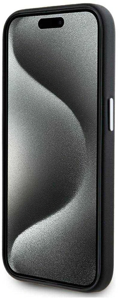 Dėklas Karl Lagerfeld FW Metal Plate MagSafe Apple iPhone 15 Pro juodos spalvos