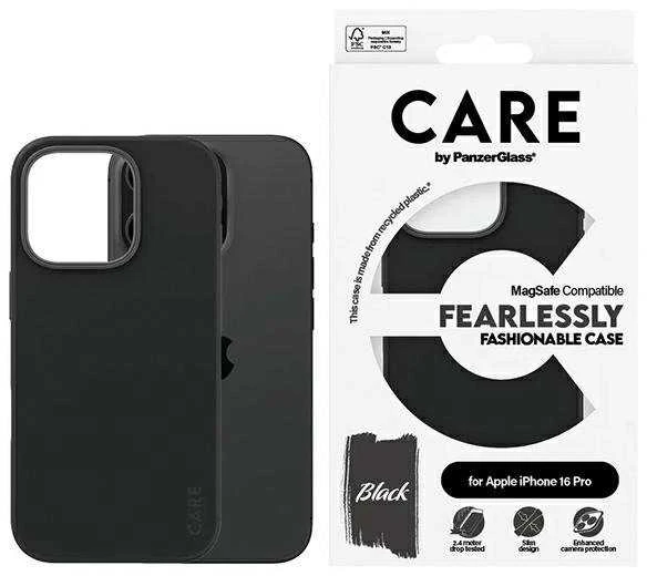 Panzer Glass CARE by PanzerGlass Fashion Apple iPhone 16 Pro 6.3" dėklas telefonui juodos spalvos/dėklas telefonui juodos spalvos MagSafe 1378