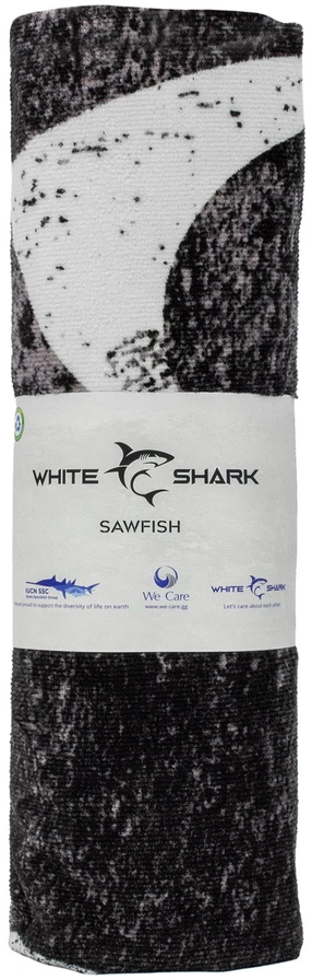 White Shark Juodas ir baltas rankšluostis Baltas Shark SAWFISH TW-02, 80 x 160 cm
