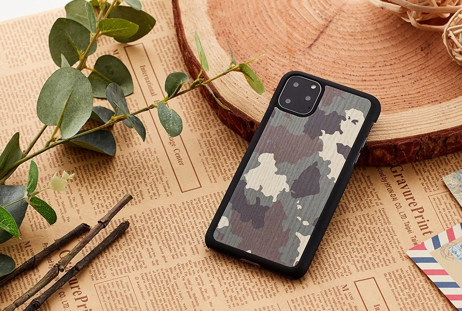 MAN&WOOD SmartPhone dėklas Apple iPhone 11 Pro camouflage juodos spalvos