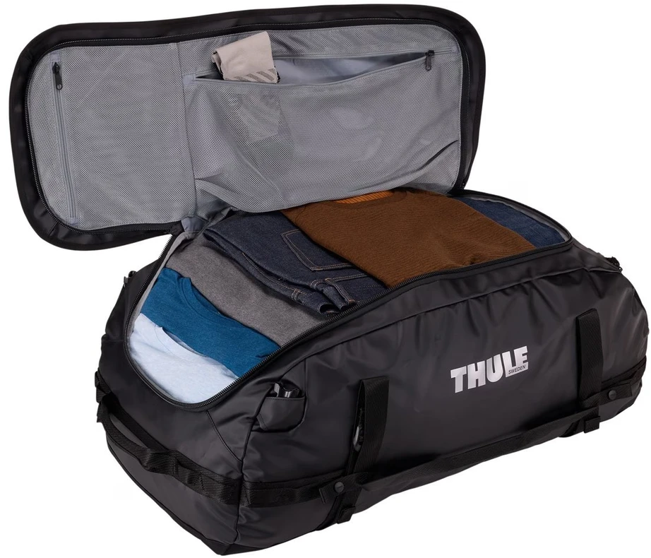 Juodas kelioninis krepšys-kuprinė Thule Chasm Duffel 90L