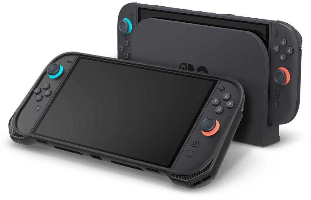 „Spigen Rugged Armor“ dėklas, skirtas „Nintendo Switch 2“ – matinis juodas