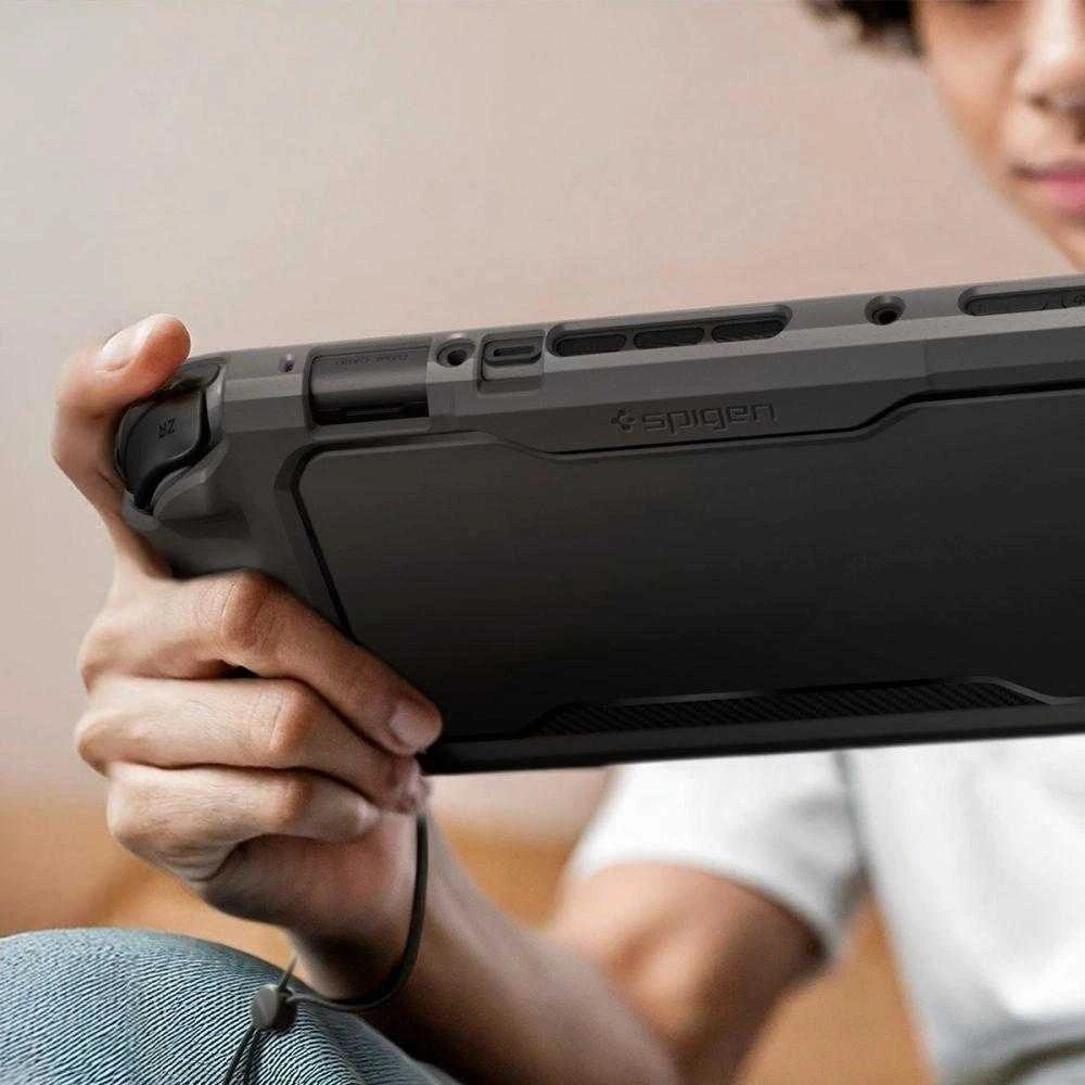 „Spigen Rugged Armor“ dėklas, skirtas „Nintendo Switch 2“ – matinis juodas