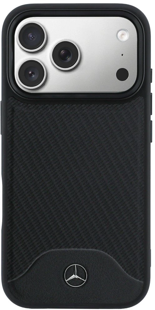 Juodas Mercedes-Benz dėklas iPhone 17 Pro telefonui su MagSafe