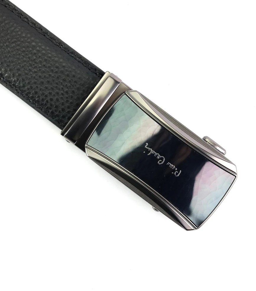 Juodas odinis vyriškas diržas Pierre Cardin 660 HY09 su automatine sagtimi
