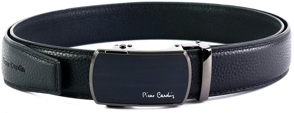 Juodas odinis vyriškas diržas Pierre Cardin 654 HY09 su automatine sagtimi