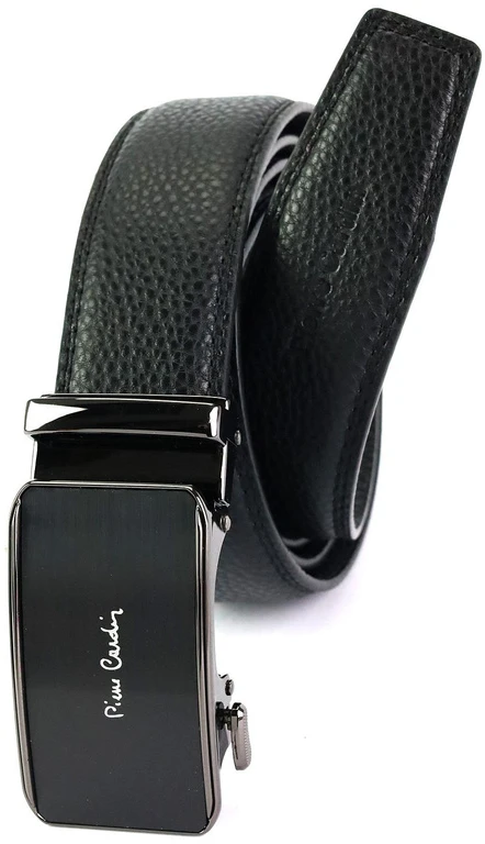 Juodas odinis vyriškas diržas Pierre Cardin 651 HY09 su automatinėmis sagtimis