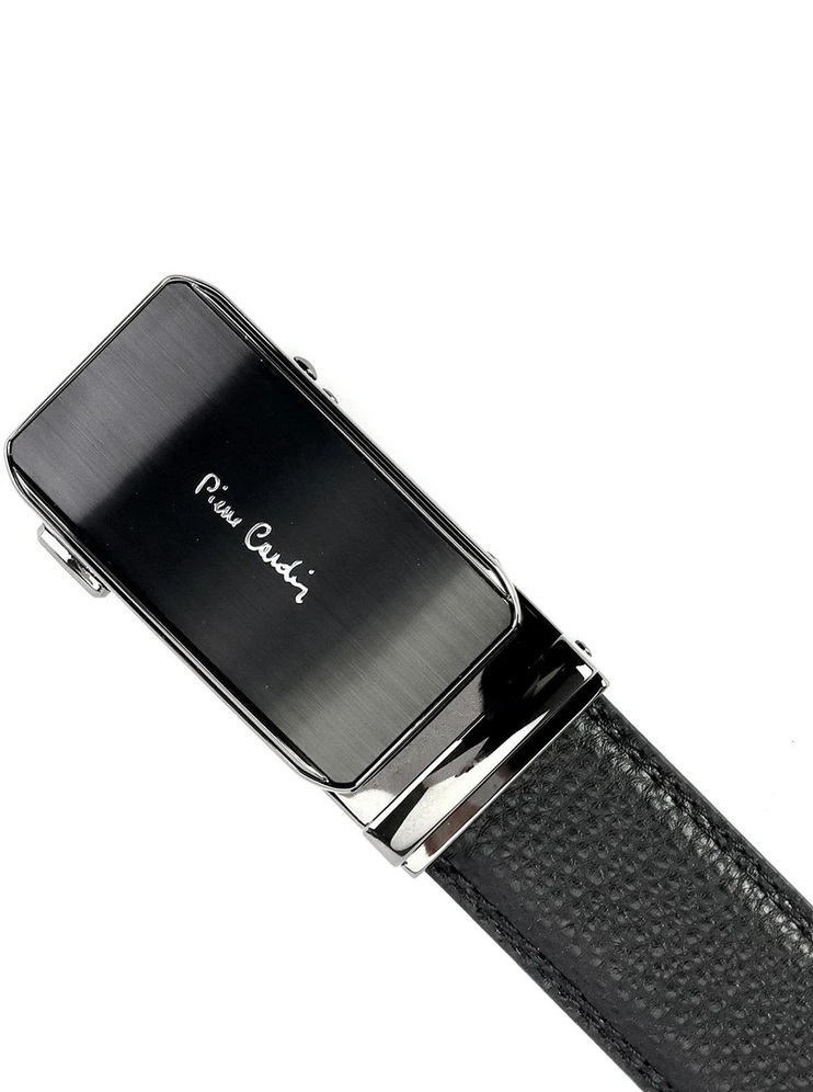 Juodas odinis vyriškas diržas Pierre Cardin 651 HY09 su automatinėmis sagtimis