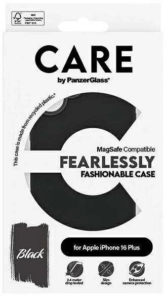 Panzer Glass CARE by PanzerGlass Fashion Apple iPhone 16 Plus 6.7" dėklas telefonui juodos spalvos/dėklas telefonui juodos spalvos MagSafe 1379