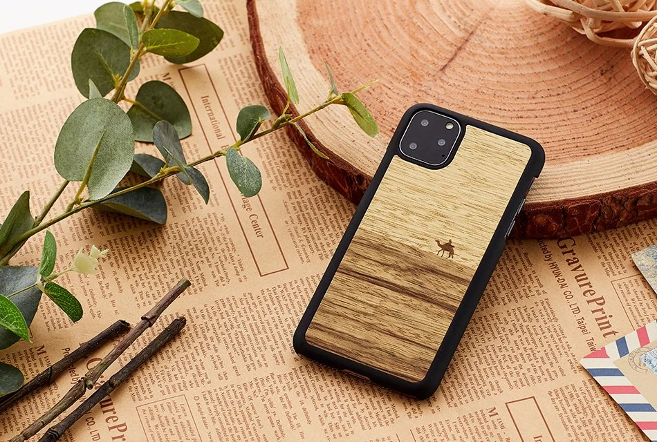 Juodas telefono dėklas iPhone 11 Pro, MAN&WOOD Terra