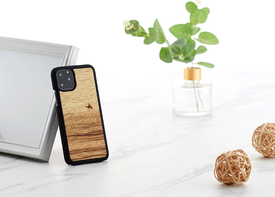 Juodas telefono dėklas iPhone 11 Pro, MAN&WOOD Terra