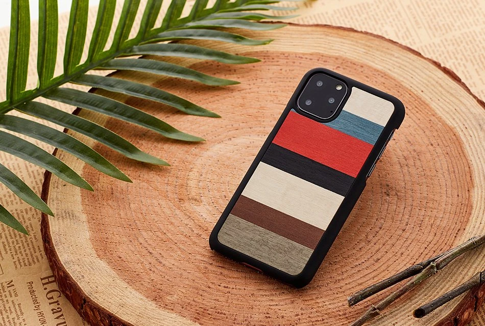 Juodas telefono dėklas iPhone 11 Pro Max, Man&Wood