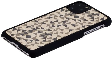 MAN Juodas telefono dėklas iPhone 11 Pro Max, trikampių raštu