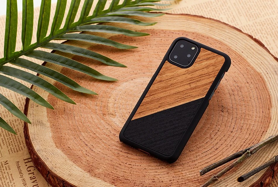 Juodas telefono dėklas MAN&WOOD iPhone 11 Pro Max